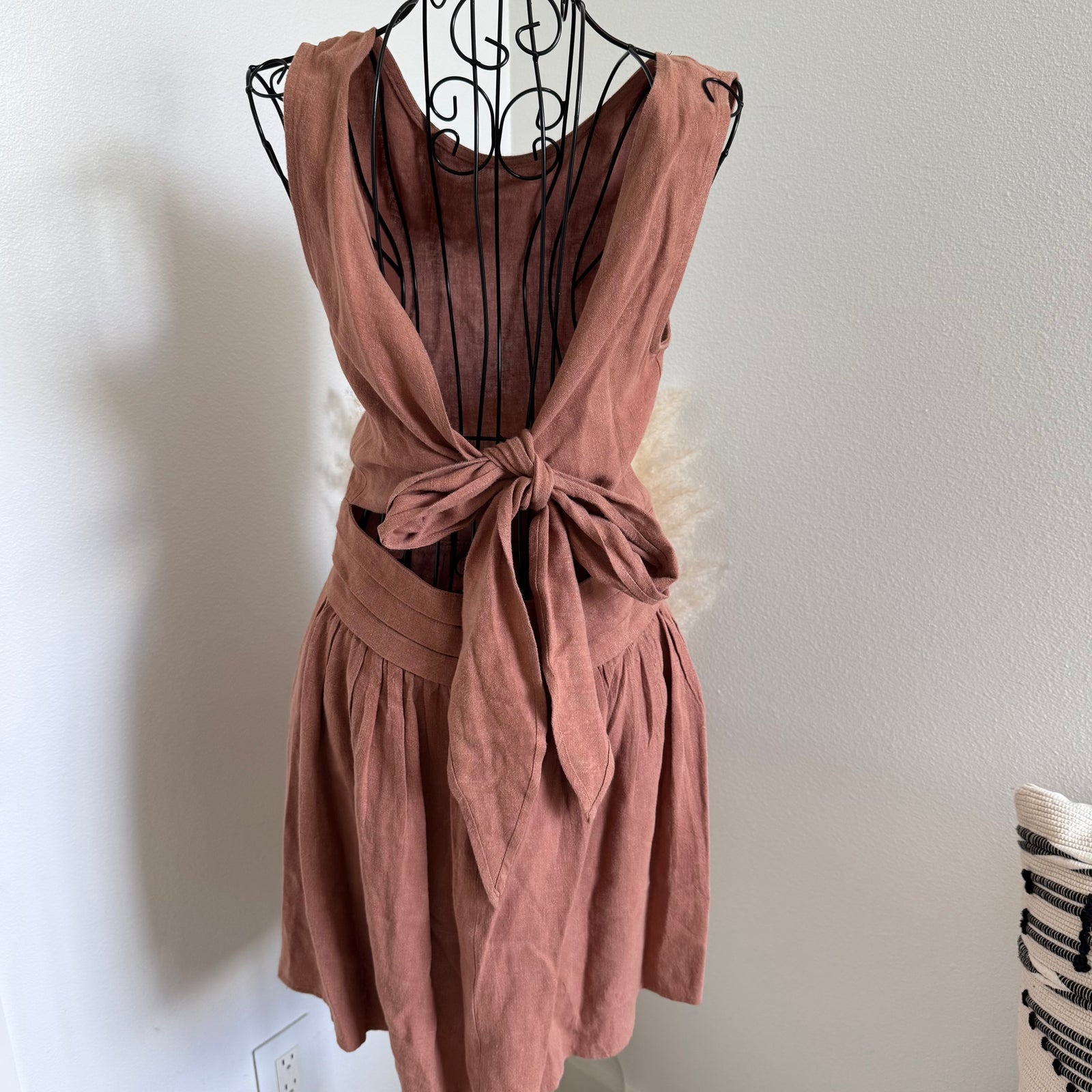 Sir The Label Patti Linen Mini Dress Brick Red Size 1 (Small) — image 3 of 8